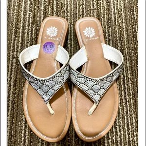 Multi Color Rhinestone Flipflop Sandals Sz 6.5